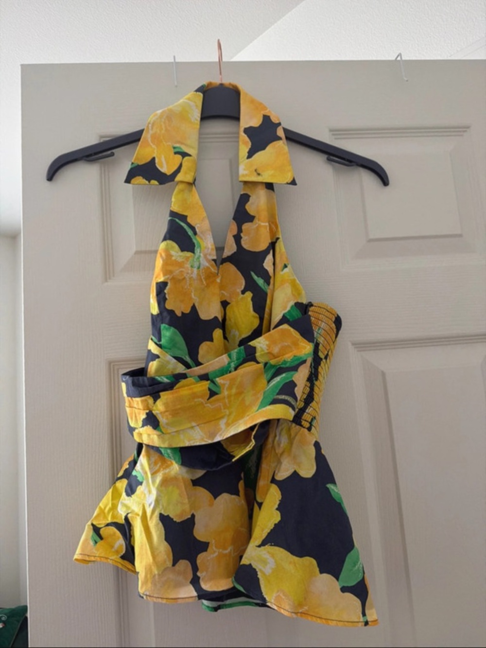 Hutch Yellow Floral Halter Tank Top
